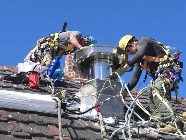 Protective chimney cap installed by Warren Chimney Sweep in Warren, RI