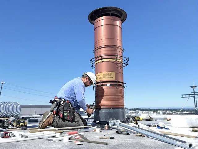 Installed chimney liner by Warren Chimney Sweep in Warren, RI