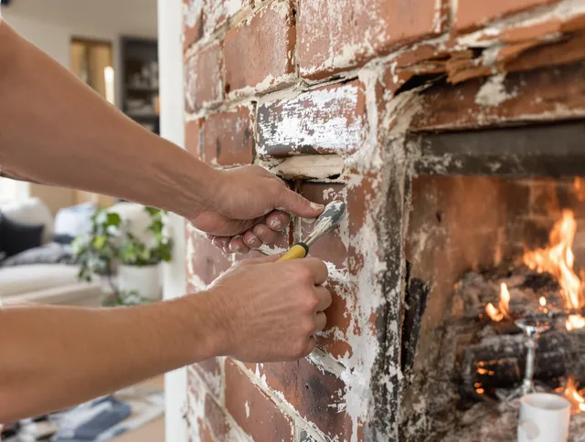Routine fireplace repair by Warren Chimney Sweep in Warren, RI