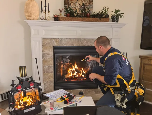 Safety-focused fireplace inspection by Warren Chimney Sweep in Warren, RI